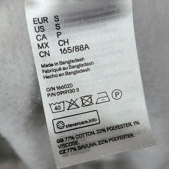 H&M Divided Gray Sweatshirt Drawcord Dress Cozy Fleece Long Sleeve Winter Casual - Picture 7 of 9